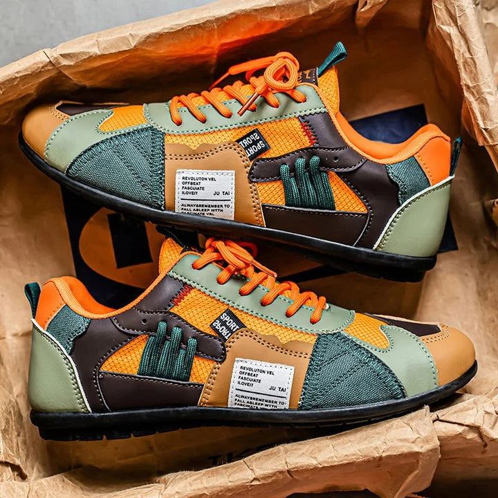 Men's Retro Colour-Block Sneakers - Low-Top
