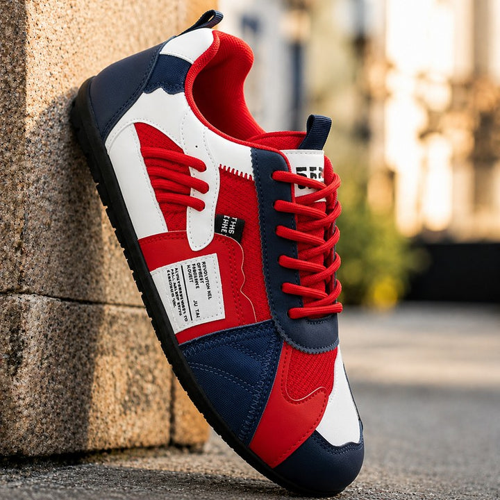 Men's Retro Colour-Block Sneakers - Low-Top