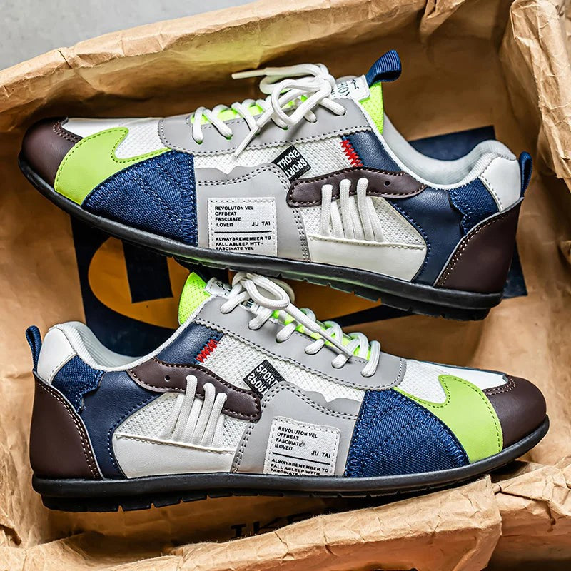 Men's Retro Colour-Block Sneakers - Low-Top