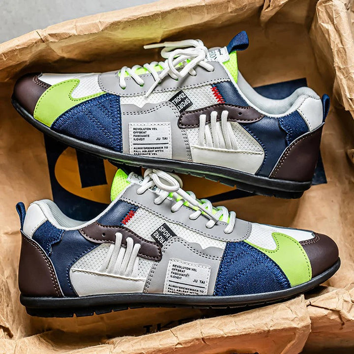 Men's Retro Colour-Block Sneakers - Low-Top