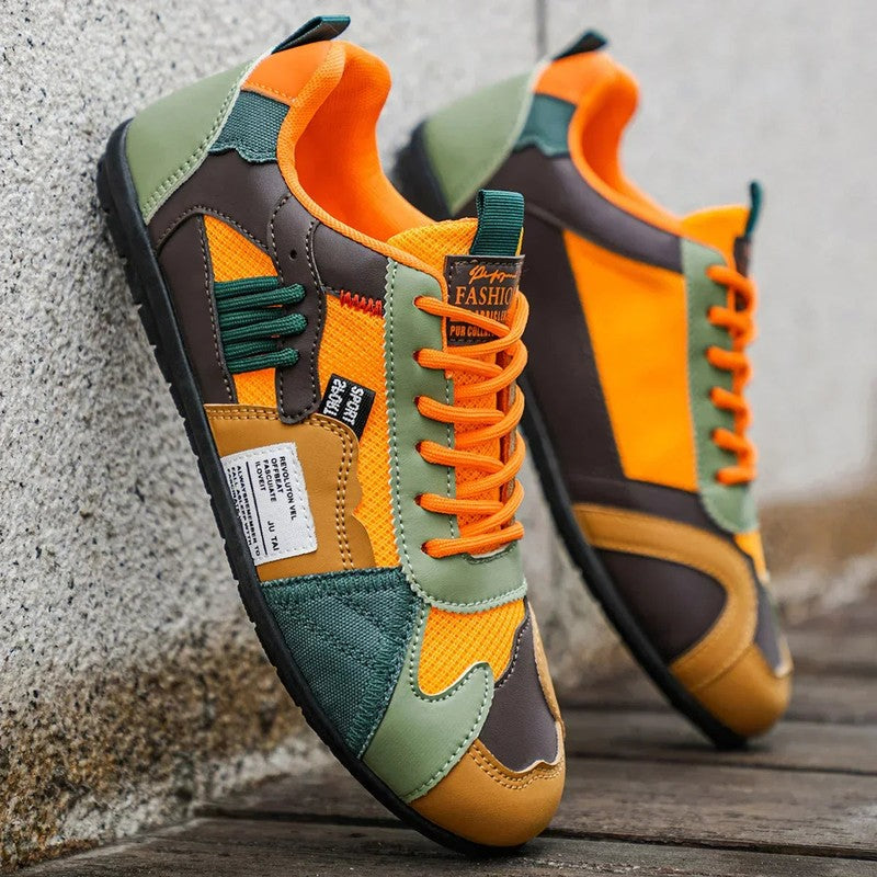 Men's Retro Colour-Block Sneakers - Low-Top