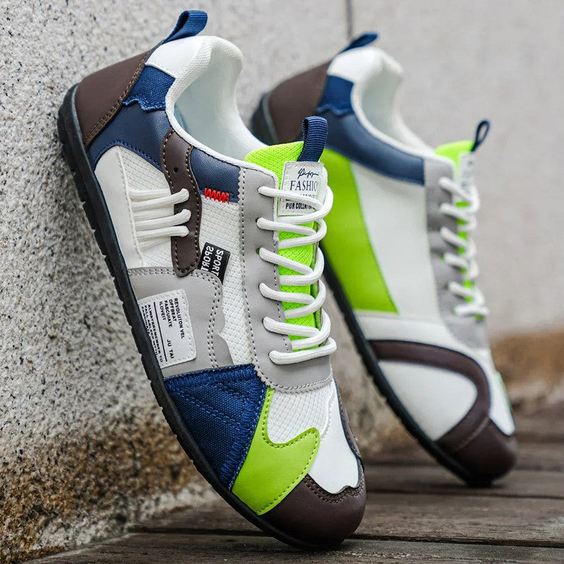Men's Retro Colour-Block Sneakers - Low-Top