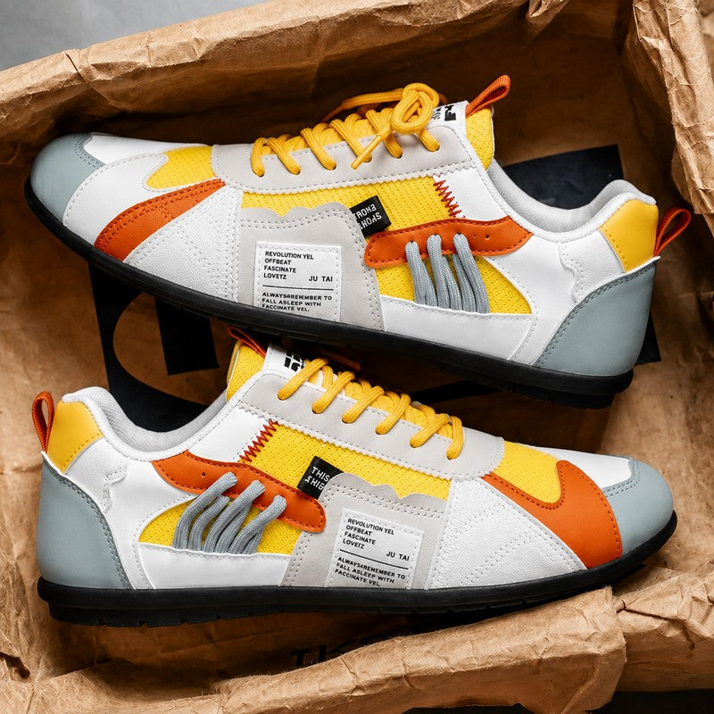 Men's Retro Colour-Block Sneakers - Low-Top