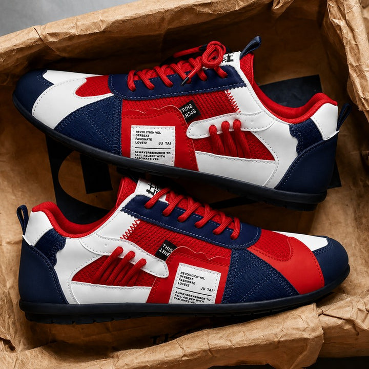 Men's Retro Colour-Block Sneakers - Low-Top
