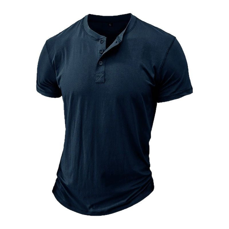 Men's Short-Sleeve Henley Shirt - Solid Color