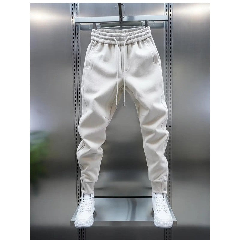 Men's Slim Fit Jogger Trousers - Elastic Waistband