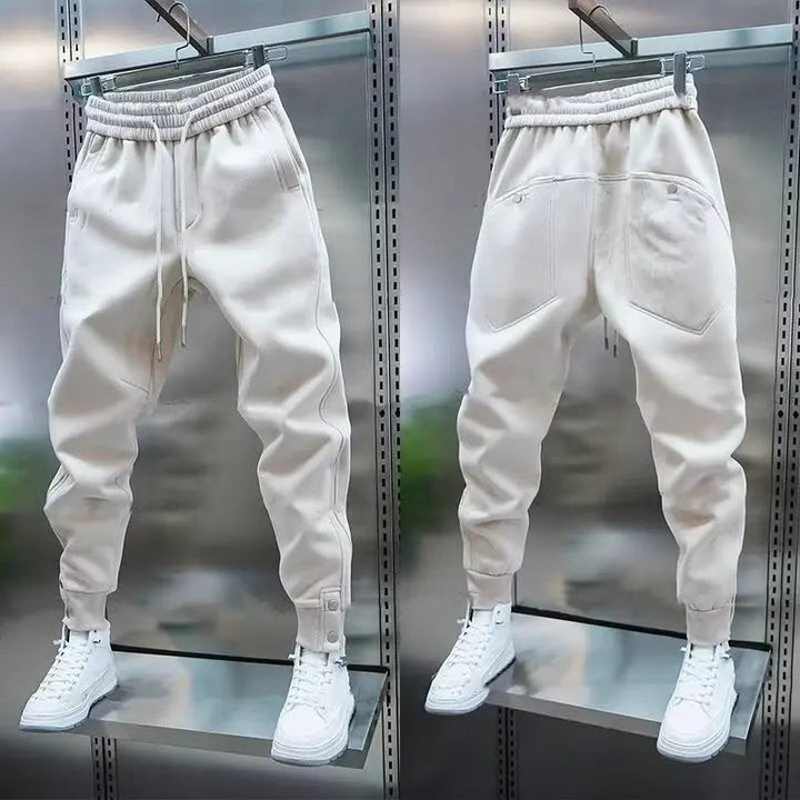 Men's Slim Fit Jogger Trousers - Elastic Waistband