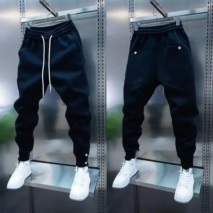 Men's Slim Fit Jogger Trousers - Elastic Waistband