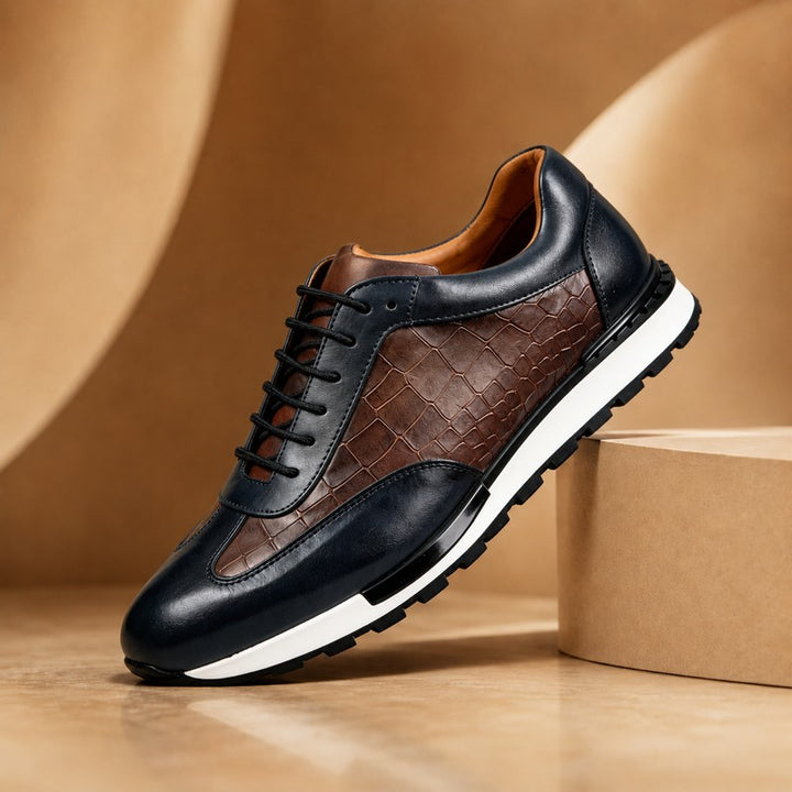 Men's Sneakers - Low-Top with Embossed Panel