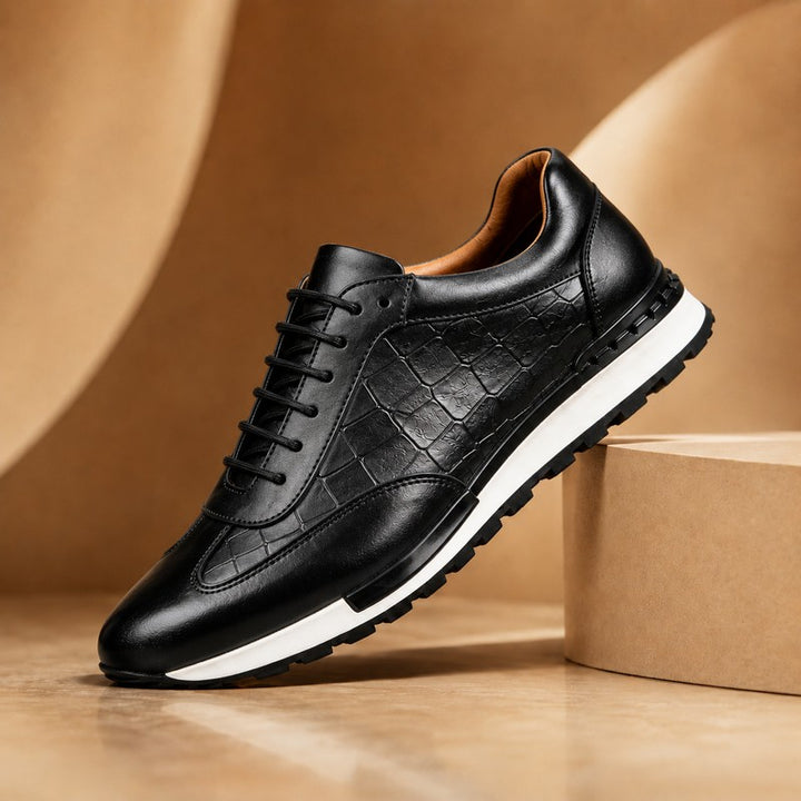 Men's Sneakers - Low-Top with Embossed Panel
