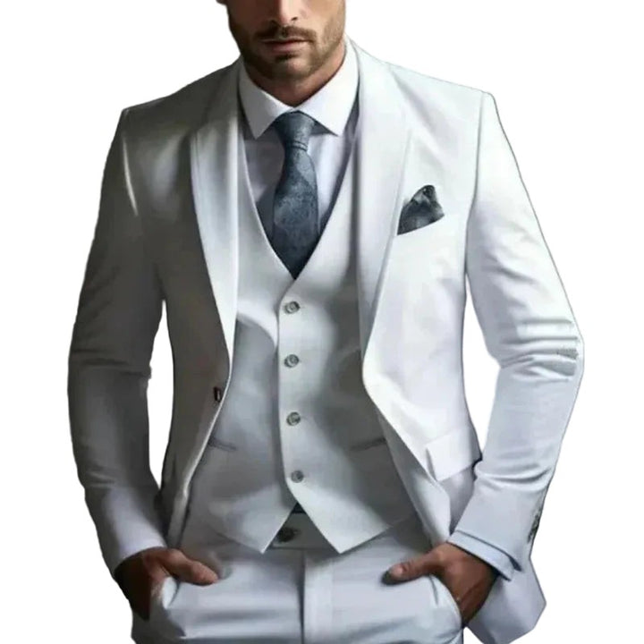 Men's Three-Piece Suit Set - Straight Leg
