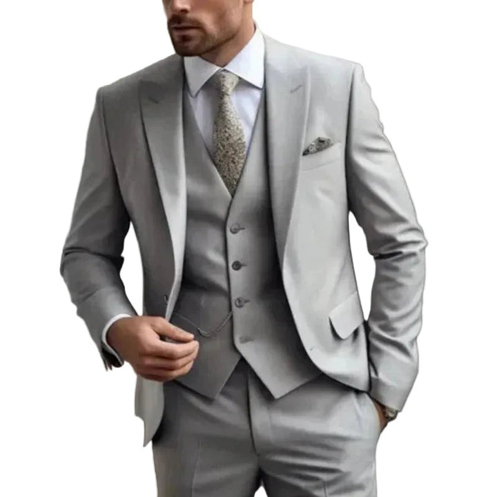 Men's Three-Piece Suit Set - Straight Leg