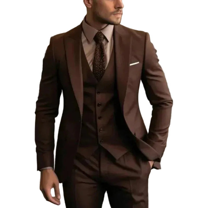 Men's Three-Piece Suit Set - Straight Leg