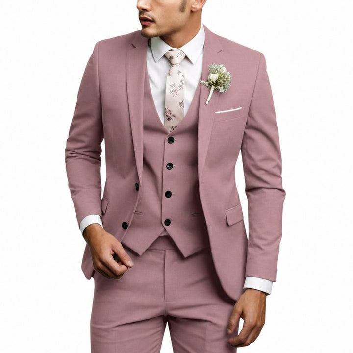 Men's Three-Piece Suit Set - Straight Leg