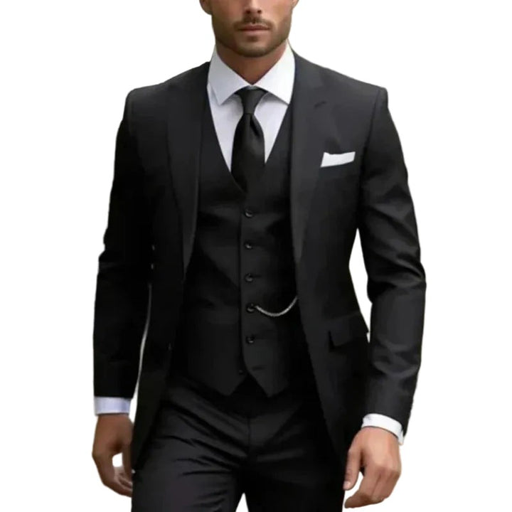 Men's Three-Piece Suit Set - Straight Leg