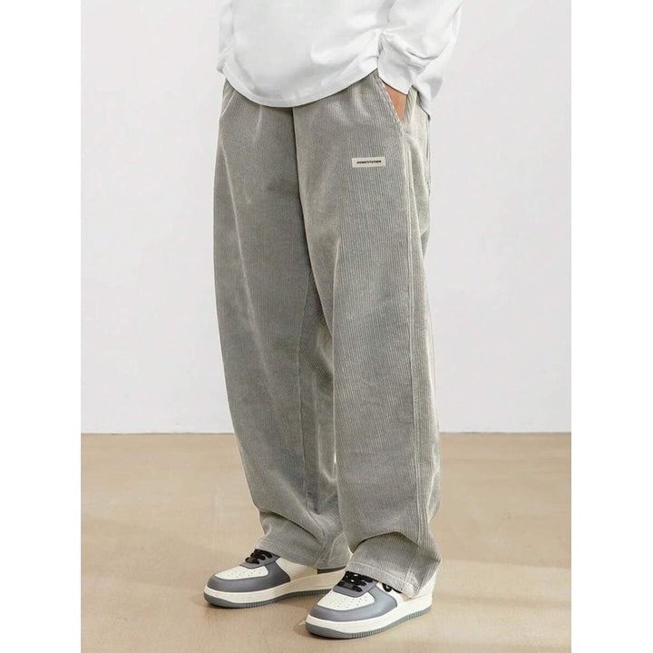 Men's Wide-Leg Trousers - Elastic Waistband with Side Pockets