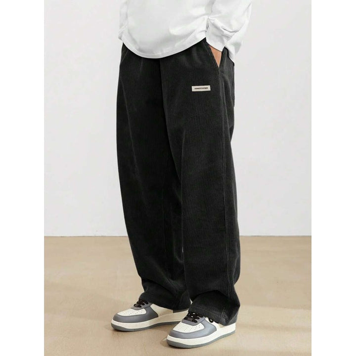 Men's Wide-Leg Trousers - Elastic Waistband with Side Pockets