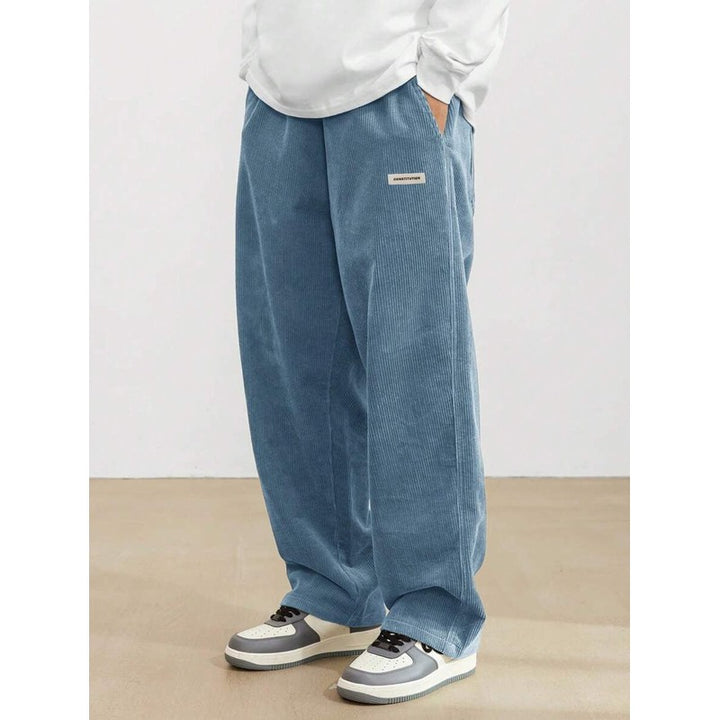 Men's Wide-Leg Trousers - Elastic Waistband with Side Pockets