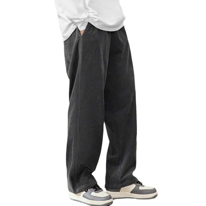 Men's Wide-Leg Trousers - Elastic Waistband with Side Pockets