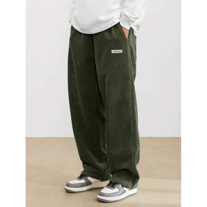 Men's Wide-Leg Trousers - Elastic Waistband with Side Pockets