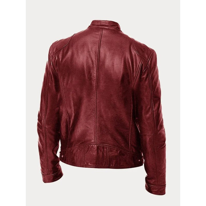 Men's Zip-Up Jacket - Band Collar with Chest Pockets