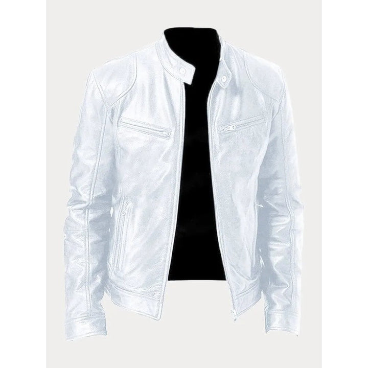 Men's Zip-Up Jacket - Band Collar with Chest Pockets