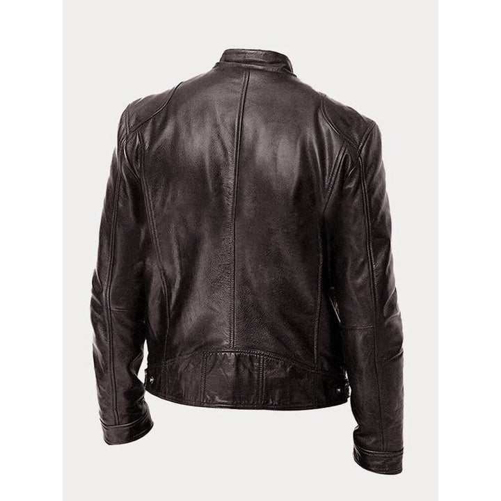 Men's Zip-Up Jacket - Band Collar with Chest Pockets