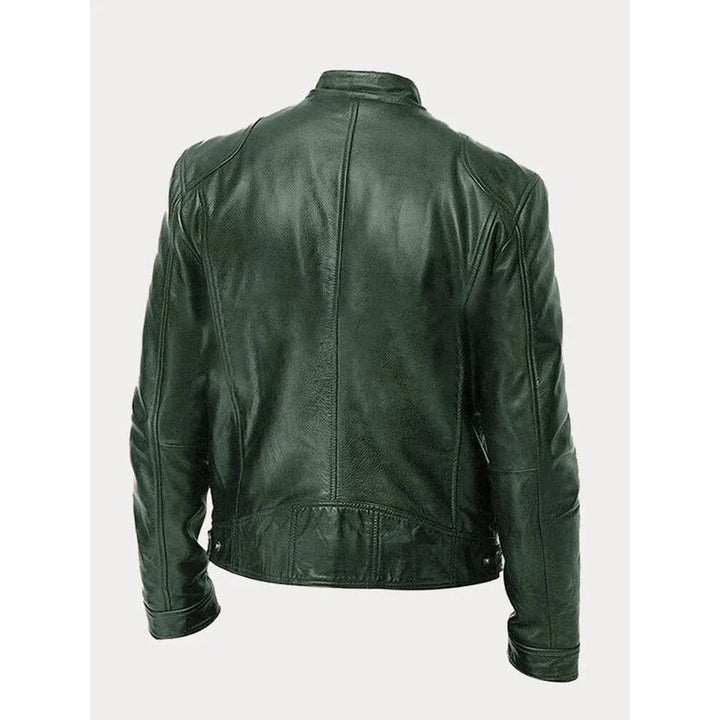 Men's Zip-Up Jacket - Band Collar with Chest Pockets