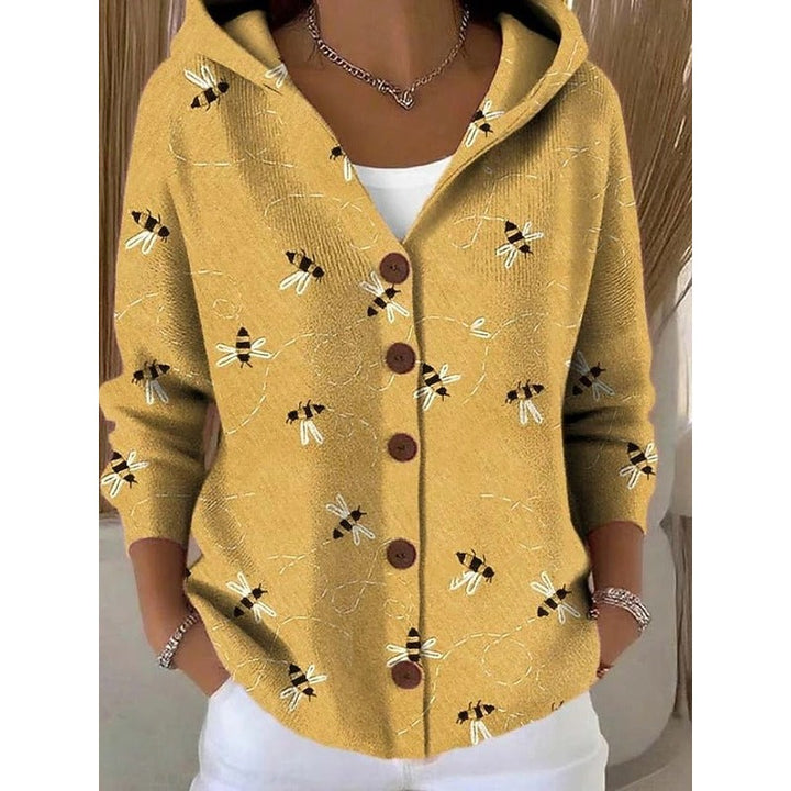 Women's Abstract Print Cardigan - Button Front