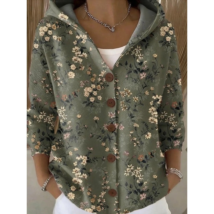 Women's Abstract Print Cardigan - Button Front
