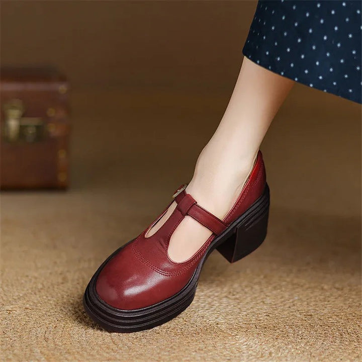 Women's Block Heel T-Bar Pump