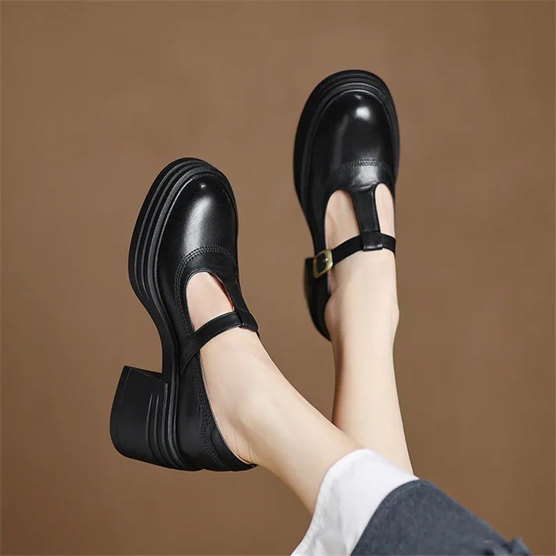 Women's Block Heel T-Bar Pump