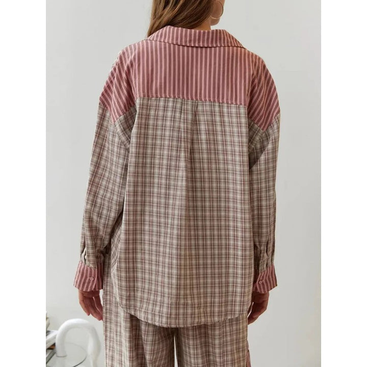 Women's Button-Up Pajama Set - Mixed Pattern