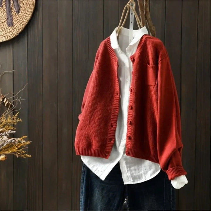 Women's Cardigan - Button-Front Closure V-Neck