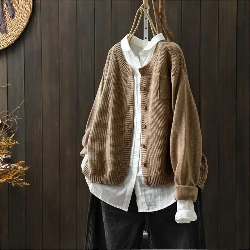 Women's Cardigan - Button-Front Closure V-Neck