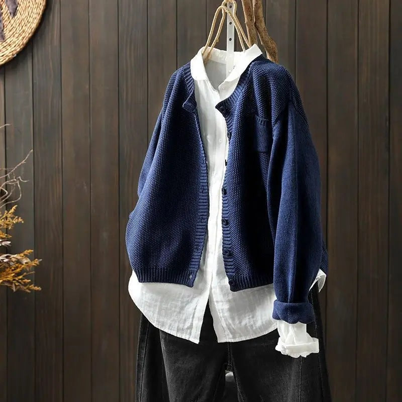 Women's Cardigan - Button-Front Closure V-Neck