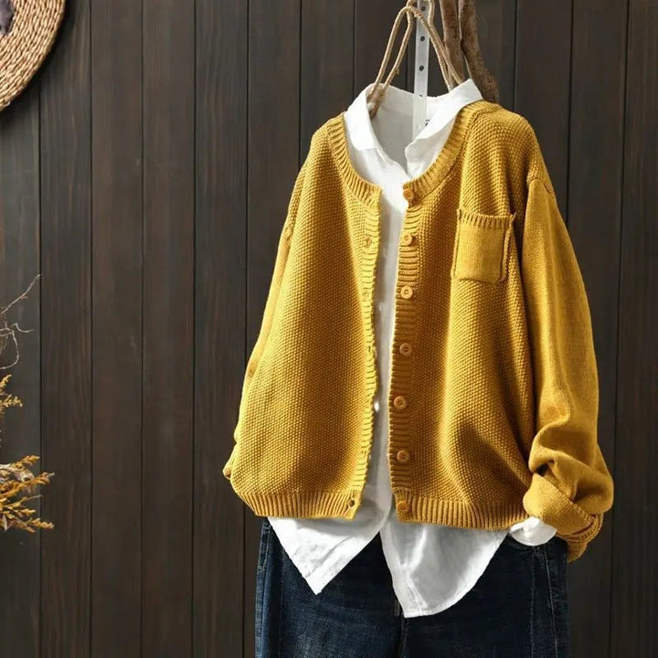 Women's Cardigan - Button-Front Closure V-Neck