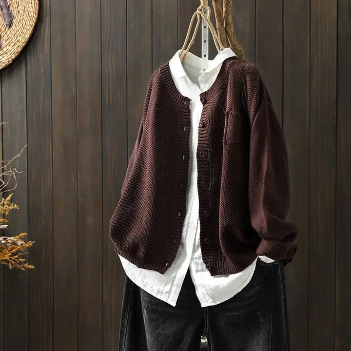 Women's Cardigan - Button-Front Closure V-Neck