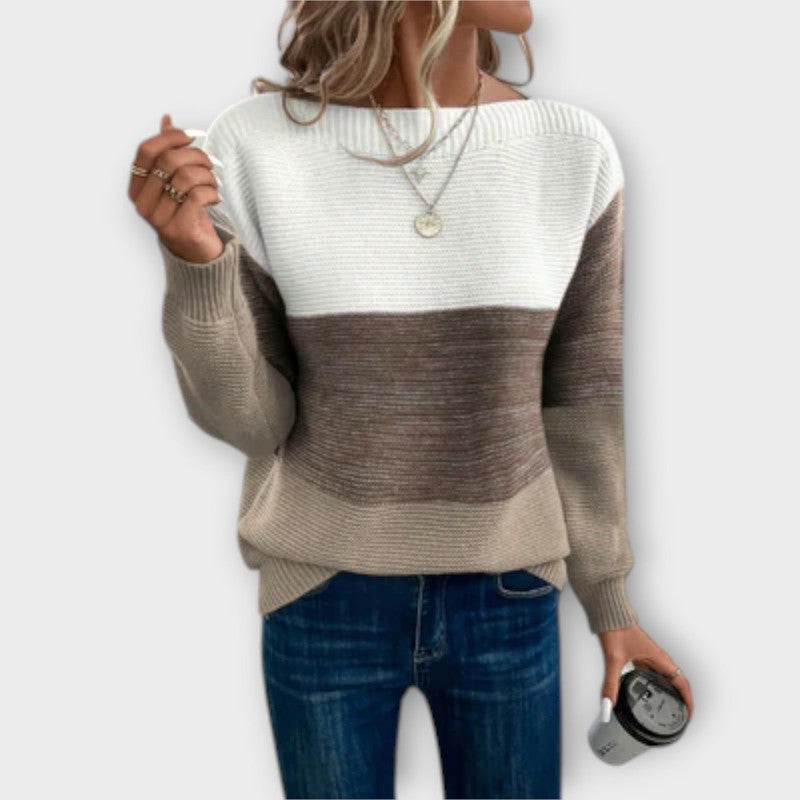 Women's Colorblock Sweater - Relaxed Fit
