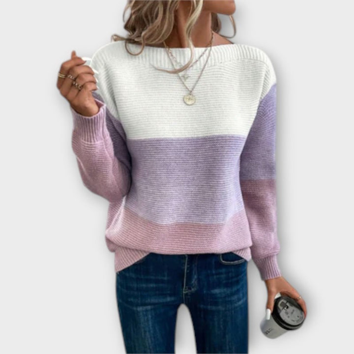 Women's Colorblock Sweater - Relaxed Fit