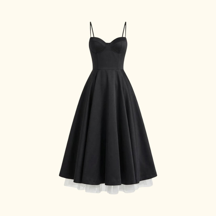 Women's Corset Midi Dress - Thin Straps