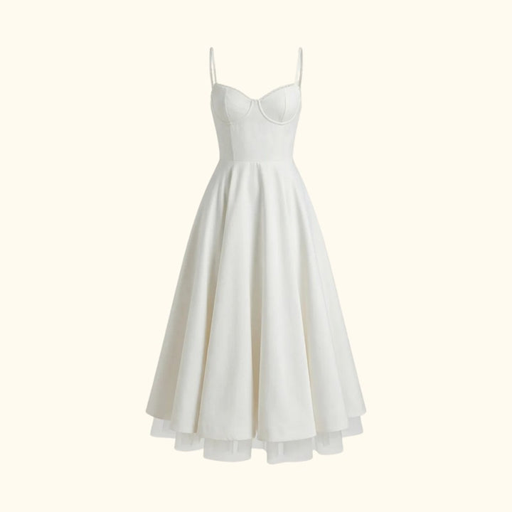 Women's Corset Midi Dress - Thin Straps
