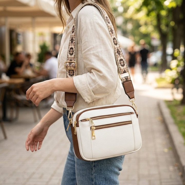 Women's Crossbody Bag - Adjustable Floral Strap