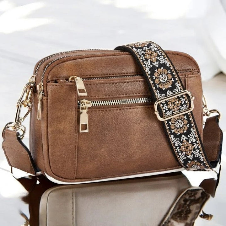 Women's Crossbody Bag - Adjustable Floral Strap