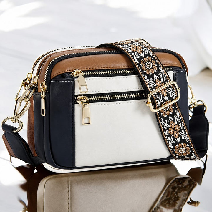 Women's Crossbody Bag - Adjustable Floral Strap