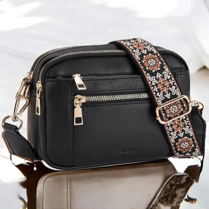 Women's Crossbody Bag - Adjustable Floral Strap