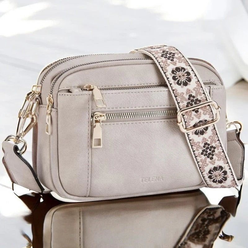 Women's Crossbody Bag - Adjustable Floral Strap