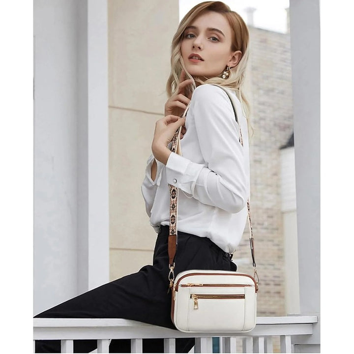 Women's Crossbody Bag - Adjustable Floral Strap