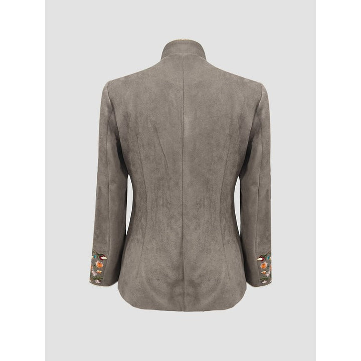 Women's Embroidered Jacket - Stand-Up Collar