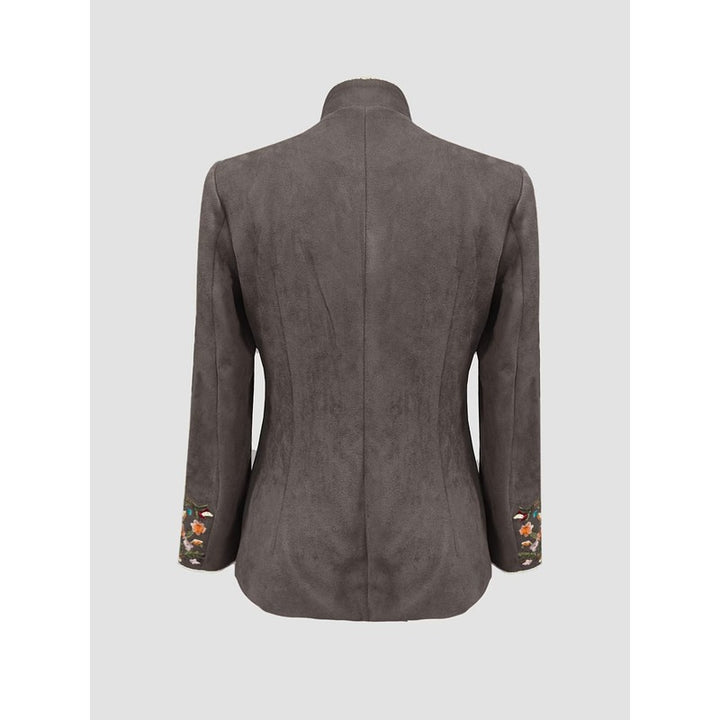 Women's Embroidered Jacket - Stand-Up Collar